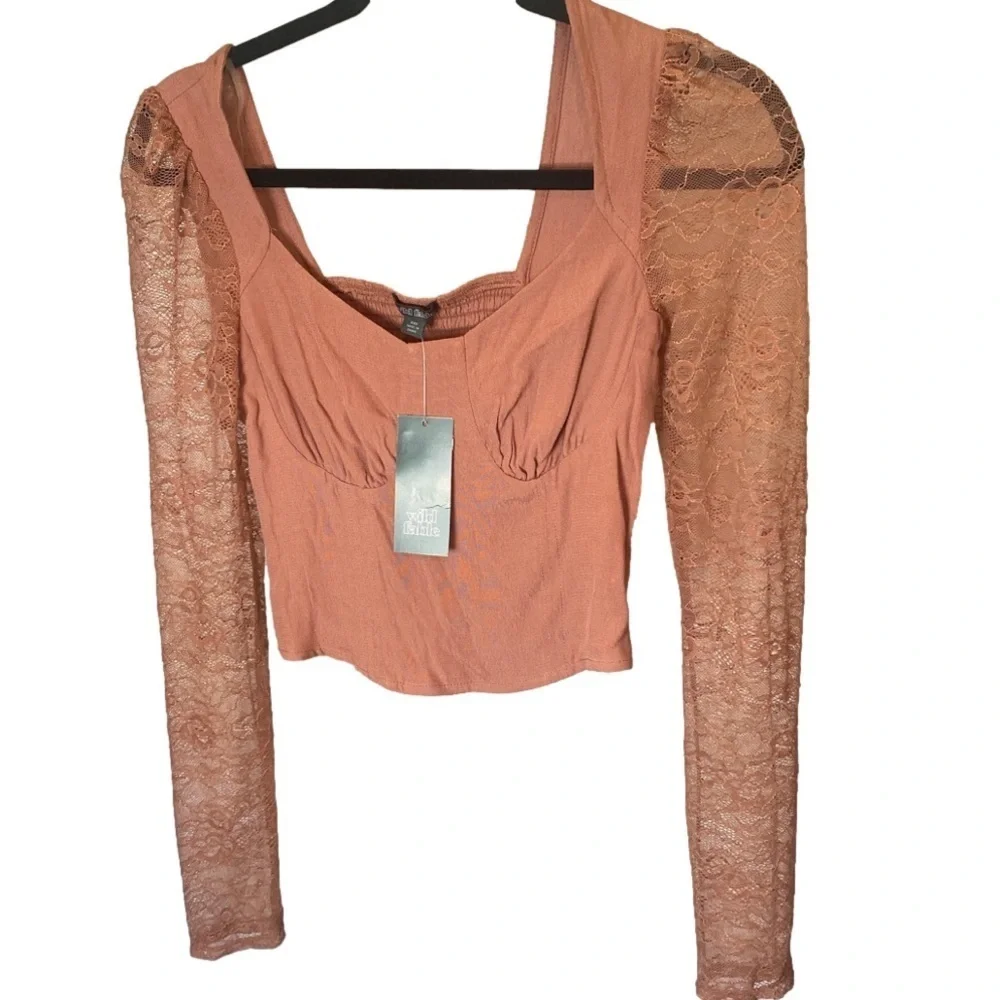 NWT Wild Fable XXS halter/lace top with smocking in the back.
